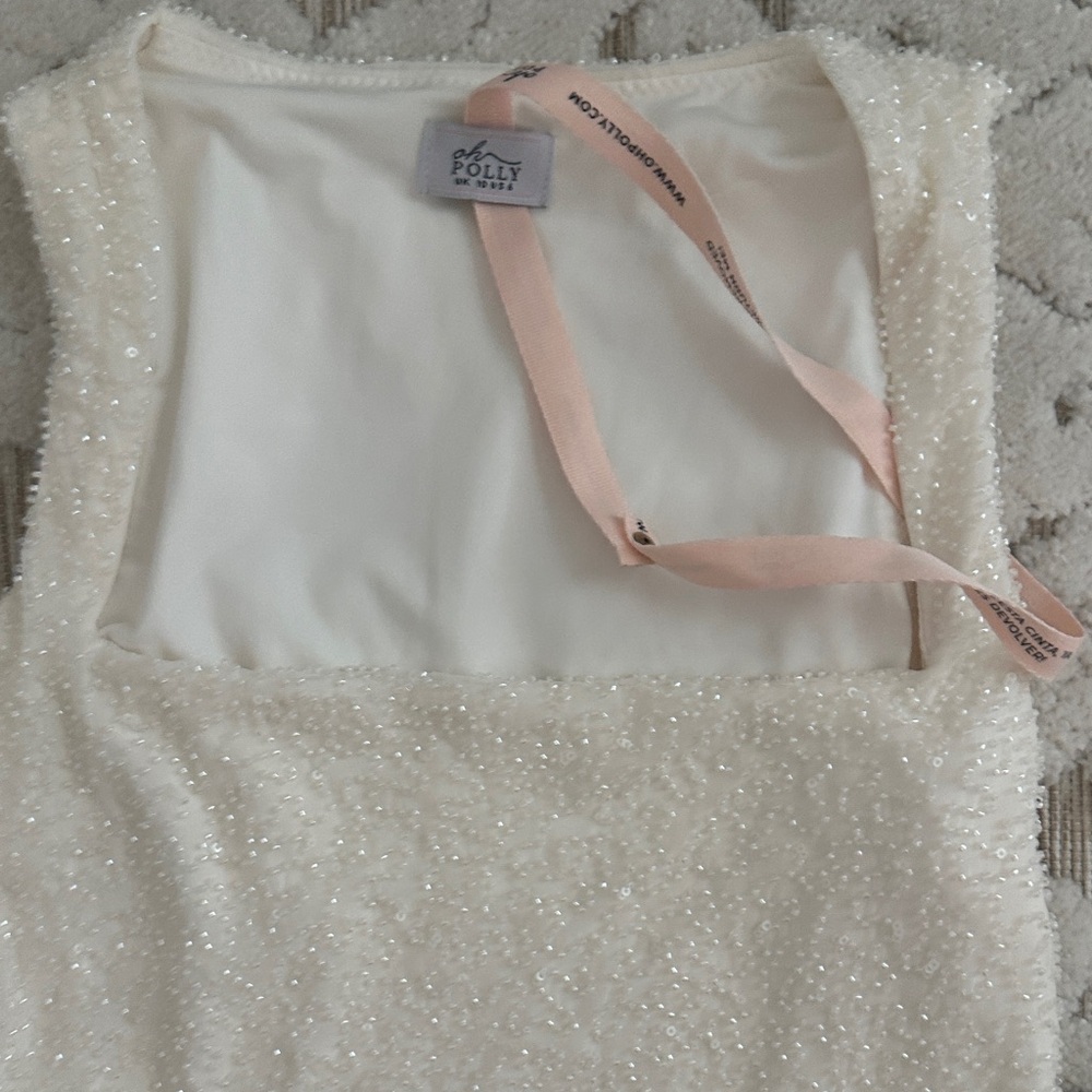 Oh Polly nwt Elegant White Sleeveless Dress - Picture 2 of 3